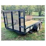 TANDEM AXLE UTILITY TRAILER, FOLD DOWN RAMP....