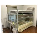 METAL BUNK BED W DESK (LOFT BED)