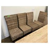 RATTAN WOVEN CHAIRS X4