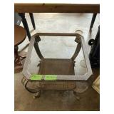 METAL TABLE BASE, NO GLASS TOP, 26"X26"X25"T