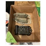 CAST IRON MATCH HOLDER +SAD IRON