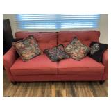 COUCH-RED- 78"L X 36"D X37"T