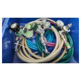 Lot of Air Hoses & Regulators