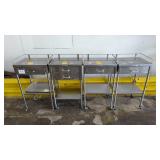 Lot of 4 Stainless Steel Rolling Storage Carts