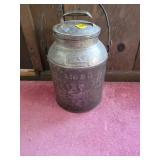 Vintage Metal Milk Can with Handle and Lid