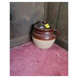 Two-Tone Ceramic Crock with Lid