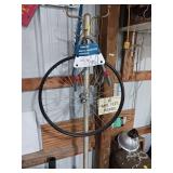 Metal Coat Rack with Bicycle Wheel Attachment