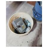 Bucket of Electrical Switches and Boxes