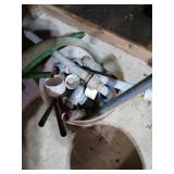 Bucket of Assorted Plumbing Materials