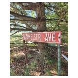 Budweiser Avenue Metal Street Sign