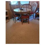 Oak Pedestal Dining Table with Four Chairs