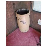 Stoneware Crock with Cobalt Blue Decor