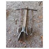 Three Vintage Manual Post Hole Diggers