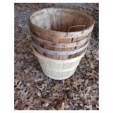 4TIMES BID Four Wooden Bushel Baskets