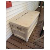 Plastic Outdoor Storage Chest with Hinged Lid