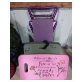 Purple Garden Kneeler with Pads and Decorative Mat