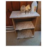 Wood Storage Cabinet with Faux Marble Top