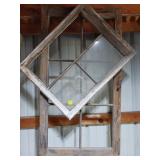 Rustic Wooden Window Frames with Glass Panels