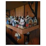 Ceramic cow Figurines on Display Shelves