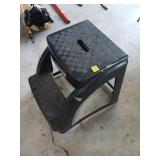 Black Plastic Two-Step Stool