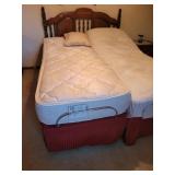 Wood Headboard adj Mattress Set
