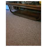 Glass-Top Coffee Table with Wood Base