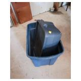 Blue Plastic Storage Bin With Lid