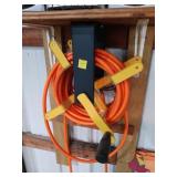 Wall-Mounted Hose Reel with Orange Hose