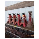 Four 2-Ton Jack Stands and Screw Jack