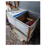 Double Basin Wash Tub on Metal Stand