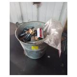 Galvanized Bucket of Batteries