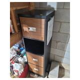 Metal Filing Cabinet with Wood-Patterned Drawers