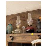 Oil Lamps, Glassware, and Decor