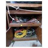 Wooden Roller Cabinet with Electrical Cords