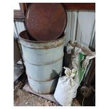 Metal Barrel With Fertilizer and Sand Tubes