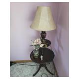 Two-Tier Table Lamp with Floral Arrangement