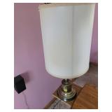 Metal Table Lamp with White Shade