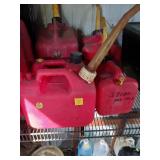 5TIMES BID Five Red Plastic Gas Cans with Spouts
