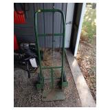 Green Metal Hand Truck with Two Wheels