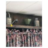 Decorative Metal Watering Cans and Glass Bowl