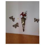 Wall Sconce with Faux Floral Arrangement