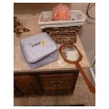 Wooden Hand Mirror with Accessories