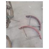 Red Metal Bicycle Fenders with Brackets