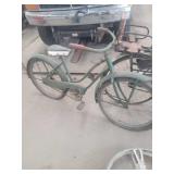 Green Steel Frame Vintage Bicycle