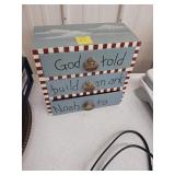 Hand-Painted Wooden Three-Drawer Chest
