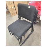 4x bid Black Metal Frame Chairs