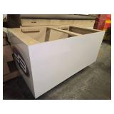 White Wooden Display Cabinet on Casters