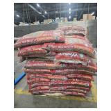 Bags of Red Mulch by ColorScape pallet and a half