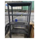 Black Four-Tier Plastic Storage Shelving Unit