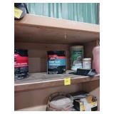 Contents of Top Shelf With Mixed Supplies